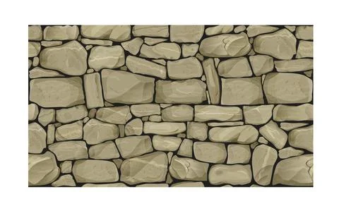 Seamless realistic texture of old big stone Stock Illustration