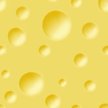 Seamless realistic yellow cheese pattern vector illustration Stock Illustration