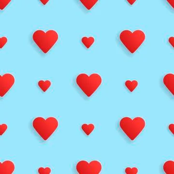 Seamless realistick pattern hearts. Vector 库存插图