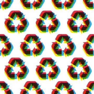 Seamless recycle background. Vector pattern Stock Illustration