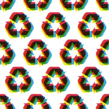 Seamless recycle background. Vector pattern. Seamless Recycle Background. ... 写真素材