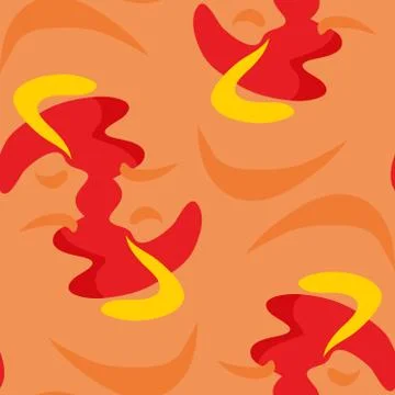 Seamless Red Abstract Shapes Stock Illustration