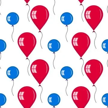 Seamless of red and blue balloons Stock Illustration