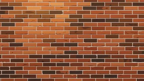 Seamless Red and Brown Brick Wall Vector Background Stock Illustration