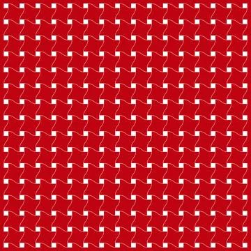 Seamless red and white geometric pattern with interlocking shapes Stock Illustration