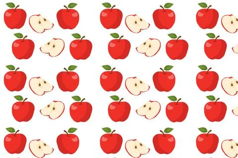 Seamless Red Apple Pattern for Food Packaging and Fabric Stock Illustration