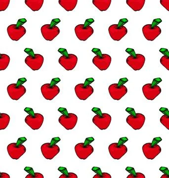 Seamless Red apple pattern Stock Illustration