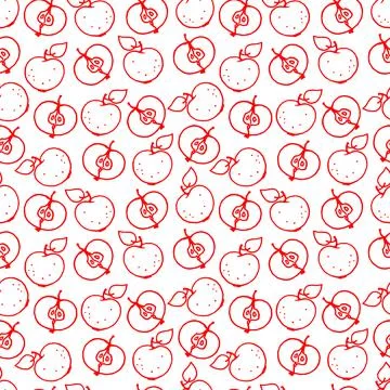 Seamless red apples Stock Illustration