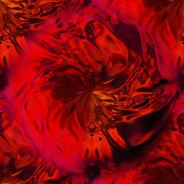 Seamless red background with liquid textures. Beautiful wavy abstraction.  Stock Illustration