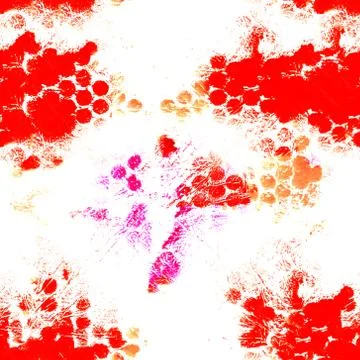 Seamless red background pattern with brush strokes and dots 스톡 일러스트
