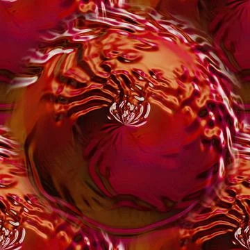 Seamless red background with round textures. Beautiful wavy abstraction.  Stock Illustration