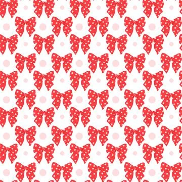 Seamless Red Bow and Heart Pattern Stock Illustration