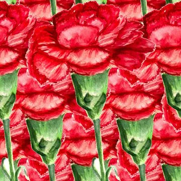 Seamless red carnation Stock Illustration