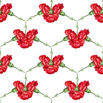 Seamless red carnation Stock Illustration