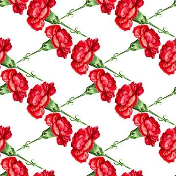 Seamless red carnation Stock Illustration