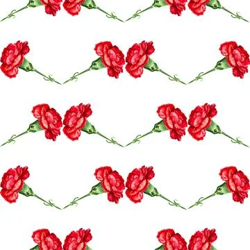 Seamless red carnation Stock Illustration