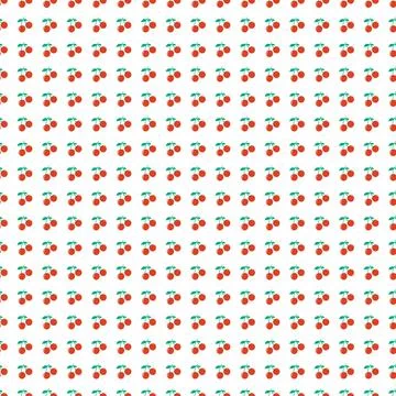 Seamless red cherry pattern design, flat cherry pattern template wrapping pap Foto stock