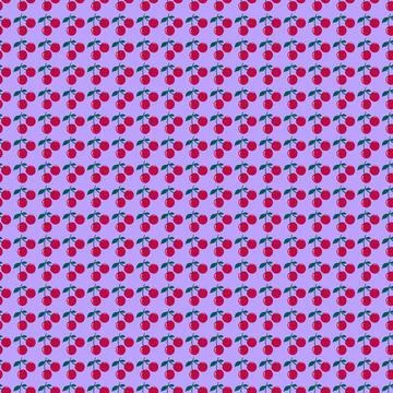 Seamless red cherry pattern design, flat cherry pattern template wrapping pap Stock Photos