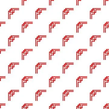 Seamless red chinese geometric pattern traditional ornament Stock Illustration