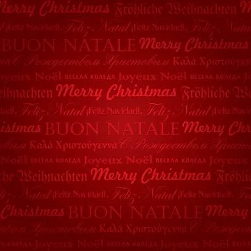 Seamless red Christmas typography pattern, vector illustration Illustrazione stock