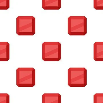 Seamless Red Diamond Pattern. Flat Cartoon Vector Luxury Gemstone Background Stock Illustration