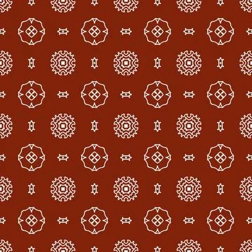 A seamless red fabric pattern featuring elegant white floral Stock Illustration