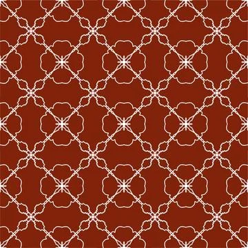 A seamless red fabric pattern featuring elegant white floral Stock Illustration