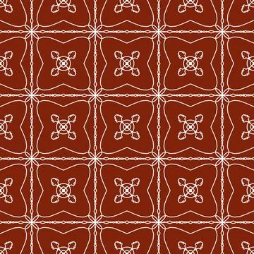 A seamless red fabric pattern featuring elegant white floral Stock Illustration