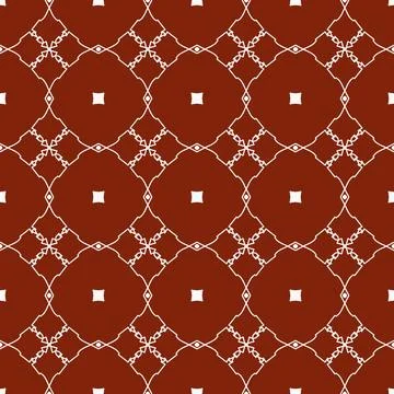 A seamless red fabric pattern featuring elegant white floral Stock Illustration