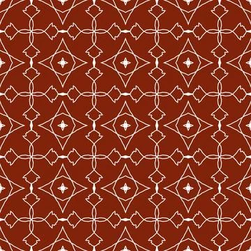 A seamless red fabric pattern featuring elegant white floral Stock Illustration