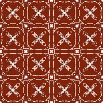 A seamless red fabric pattern featuring elegant white floral Stock Illustration