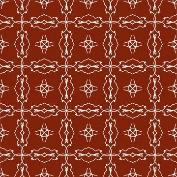 A seamless red fabric pattern featuring elegant white floral Stock Illustration