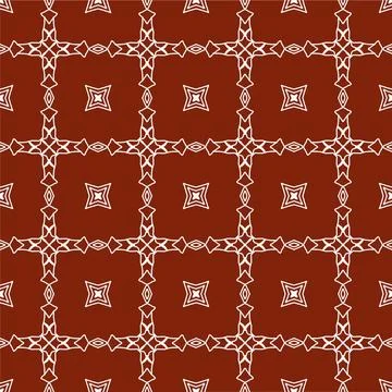 A seamless red fabric pattern featuring elegant white floral Stock Illustration