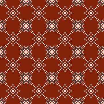 A seamless red fabric pattern featuring elegant white floral Stock Illustration