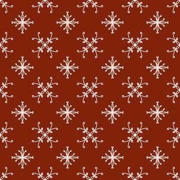 A seamless red fabric pattern featuring elegant white floral Stock Illustration