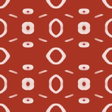 A seamless red fabric pattern featuring elegant white floral Stock Illustration