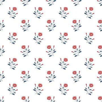 Seamless red flowers Stock Illustration