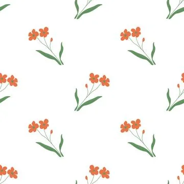 Seamless red flowers Stock Illustration