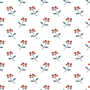 Seamless red flowers Stock Illustration