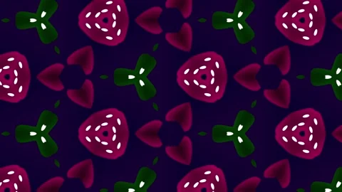 Seamless red geometric kaleidoscope pattern loop with organic desig Stock Footage 336507244