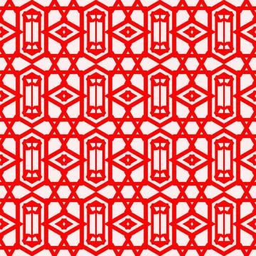 Seamless red geometric line pattern background Stock Illustration