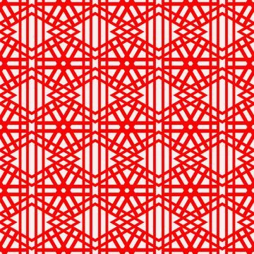 Seamless red geometric line pattern background Stock Illustration