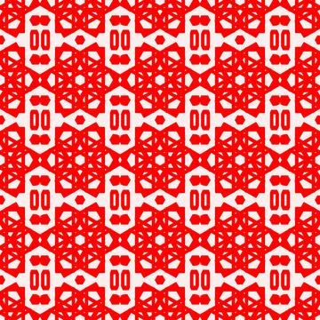 Seamless red geometric line pattern background Stock Illustration