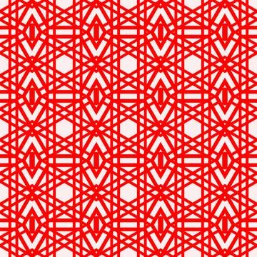 Seamless red geometric line pattern background Stock Illustration