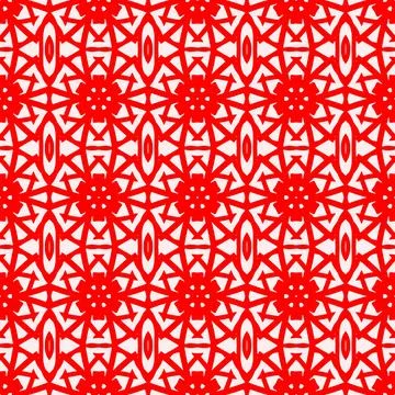 Seamless red geometric line pattern background Stock Illustration