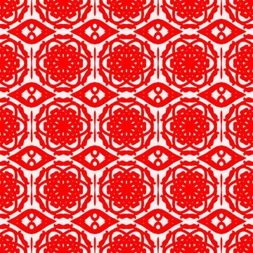 Seamless red geometric line pattern background Stock Illustration