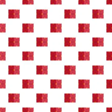 Seamless red gift box pattern wrapping paper Stock Illustration