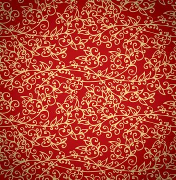Seamless Red-Gold Pattern background 스톡 일러스트
