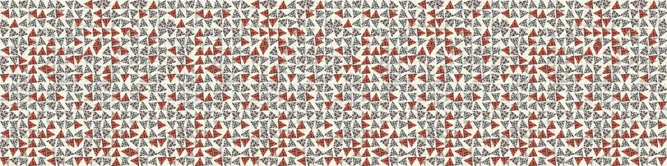 Seamless red grey vector geometric polygon border pattern. Mid century modern Illustrazione stock