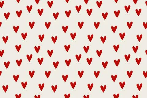 Seamless Red heart pattern and background vector illustration. Valentines day Stock Illustration